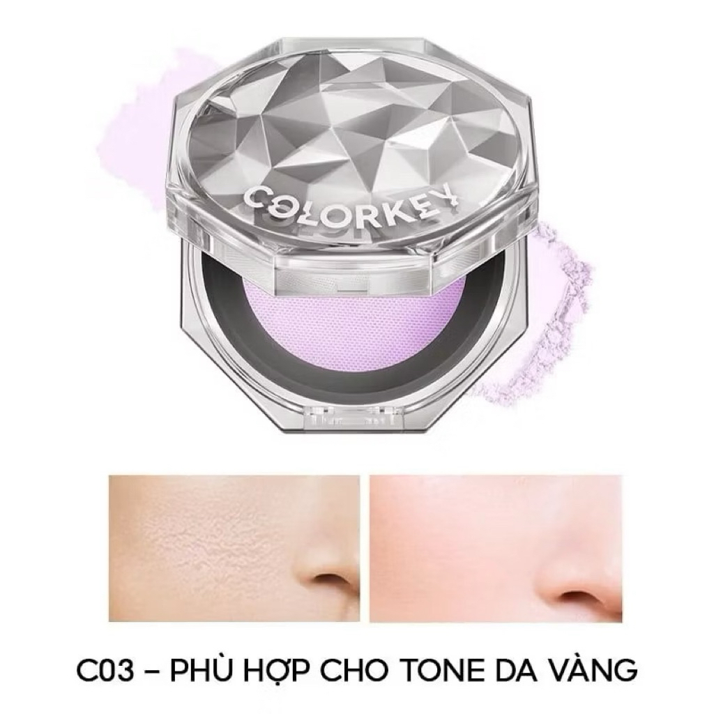 [COLORKEY] Phấn Phủ Bột Colorkey Vỏ Bạc Kiềm Dầu Lâu Trôi Lasting Naturally 8g