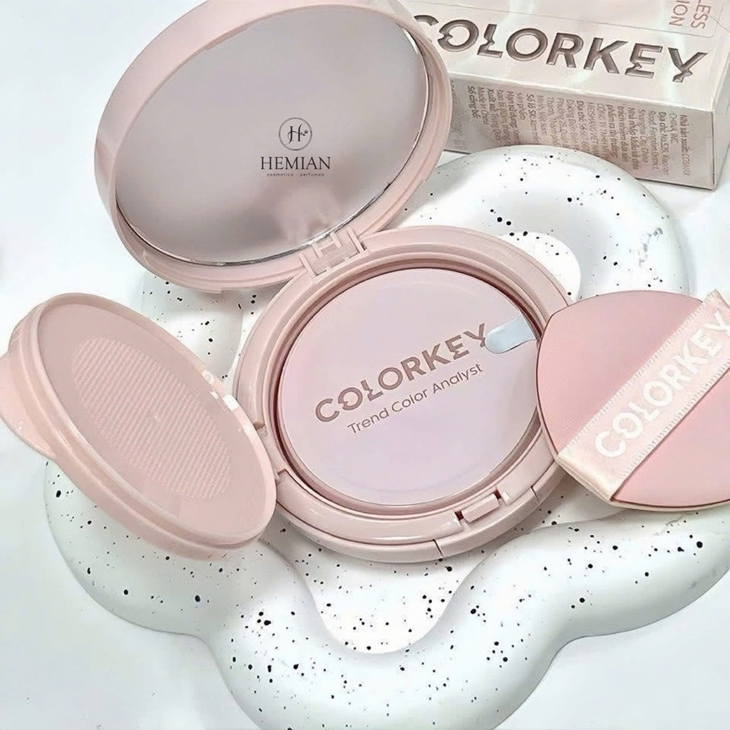 [COLORKEY] Cushion/Phấn Nước Colorkey Vỏ Hồng Chống Nắng SPF 50+/PA++++, Finish Mỏng Nhẹ, 11g
