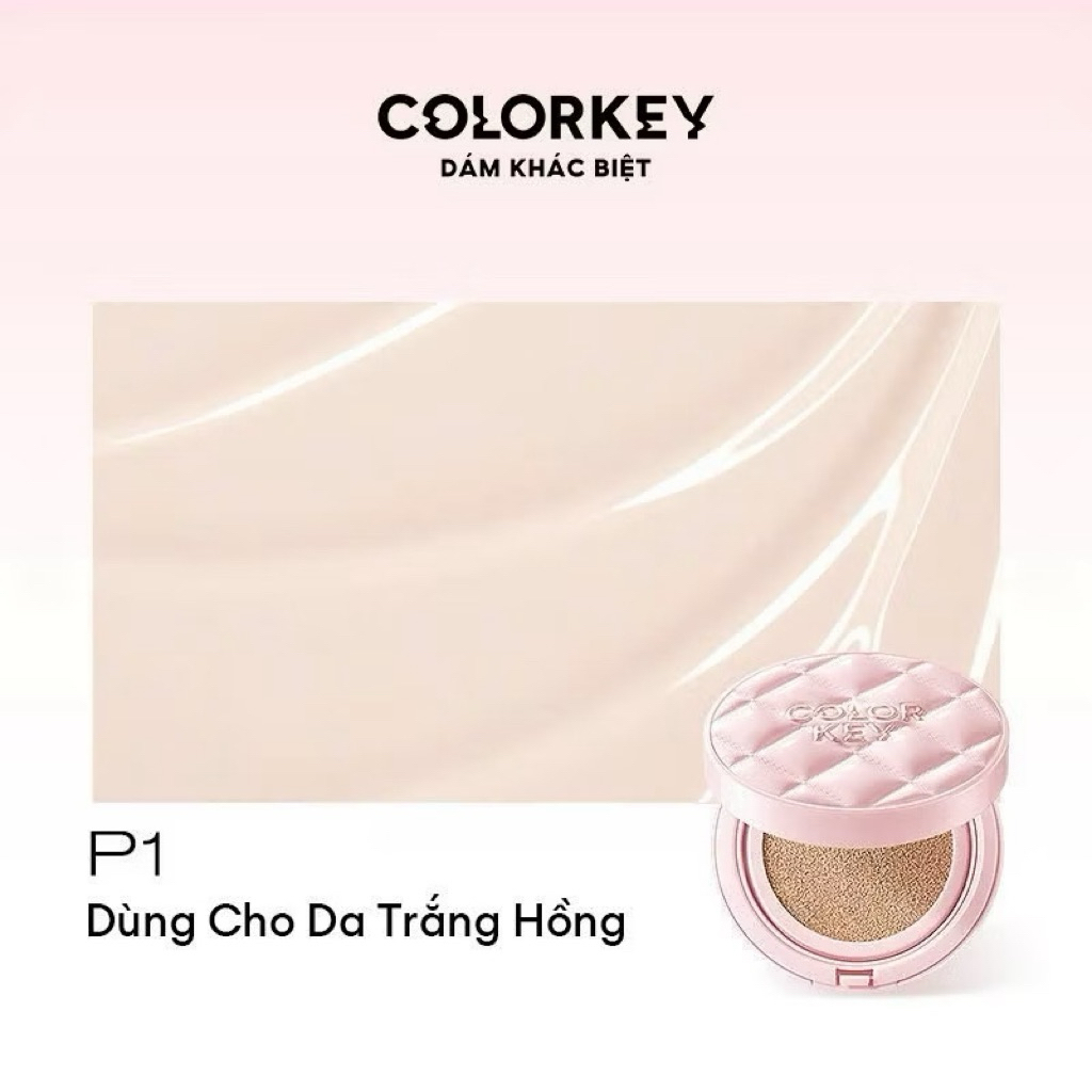 [COLORKEY] Cushion/Phấn Nước Colorkey Vỏ Hồng Chống Nắng SPF 50+/PA++++, Finish Mỏng Nhẹ, 11g