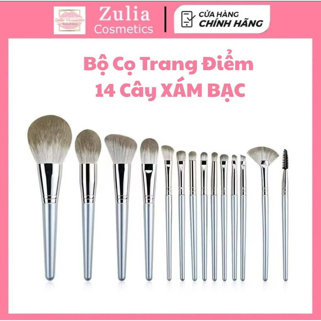 Bộ Cọ hồng 11 cây Make Up Cá Nhân Màu Hồng Bằng Lông Siêu Mềm Mượt