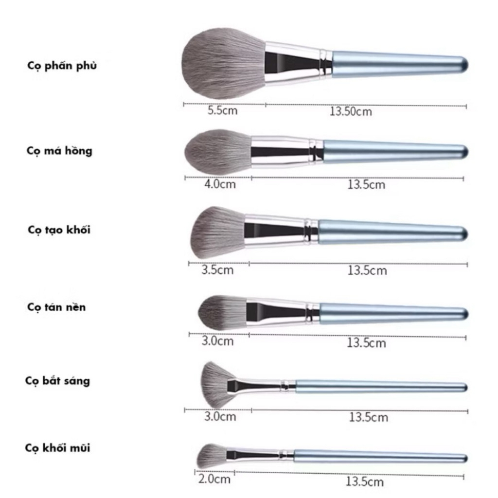 Bộ Cọ Trang Điểm 14 Cây Chuyên Makeup Cá Nhân Kèm Bao Da, Cốc Lông Siêu Mềm