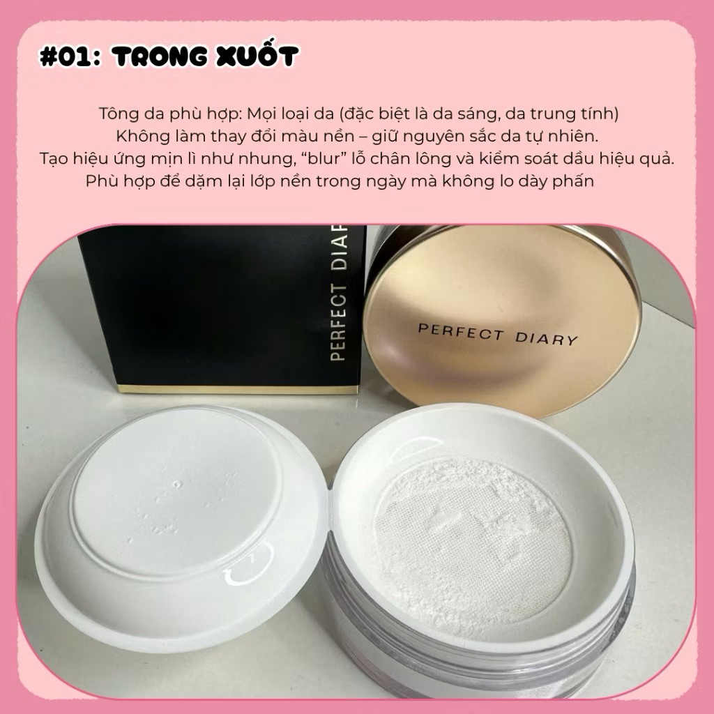 [PERFECT DIARY] Phấn Phủ Kiềm Dầu Perfect Diary Chống Thấm Nước Kiểm Soát Dầu Cả Ngày 12h 7g