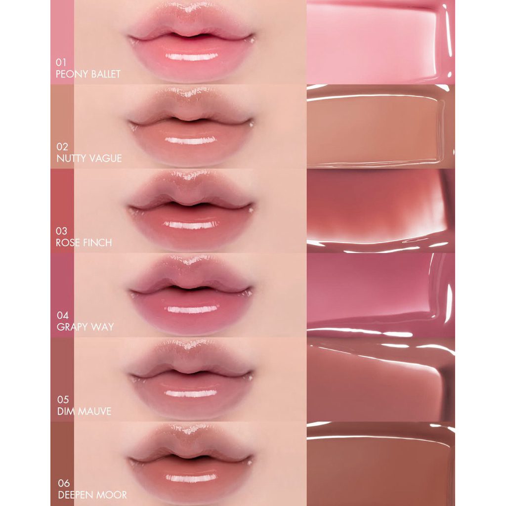 (New) Son Tint Bóng Romand Glasting Color GLOSS căng mọng môi
