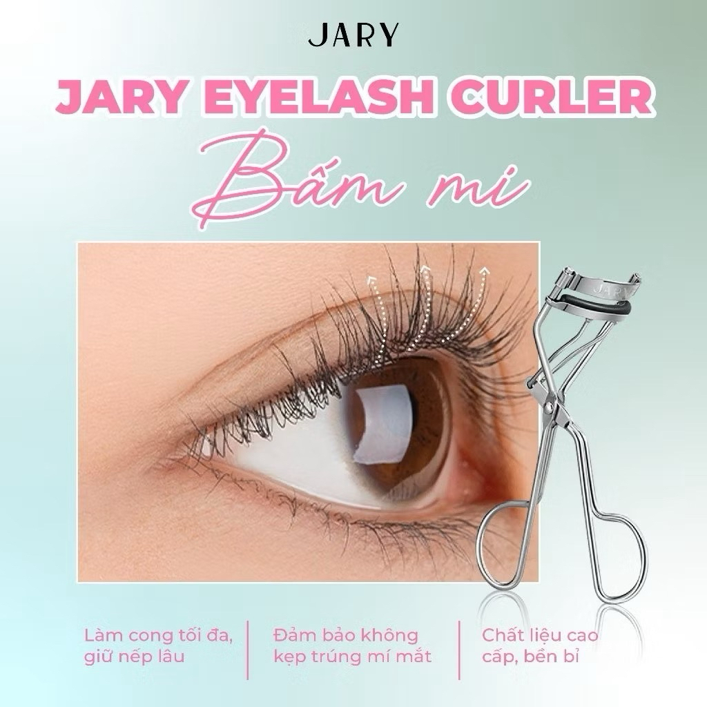 [JARY] Kẹp bấm mi Jary Eyelash Curler Fullbox màu bạc bấm mi lò xo giúp cong mi tự nhiên (