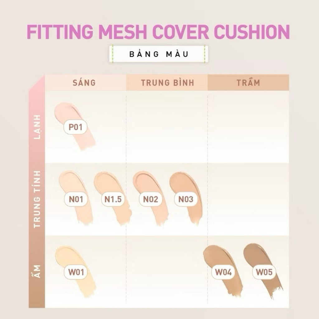 Phấn Nước 3CE Fitting Mesh Cushion Refill Set SPF40 PA+++ 11g