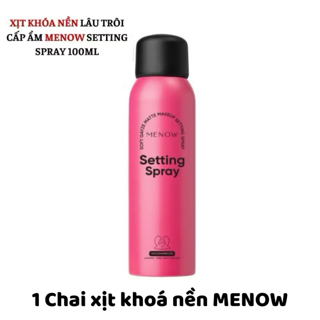 Xịt khóa nền MENOW 100ml – Giữ lớp trang điểm bền màu, kiềm dầu, không trôi