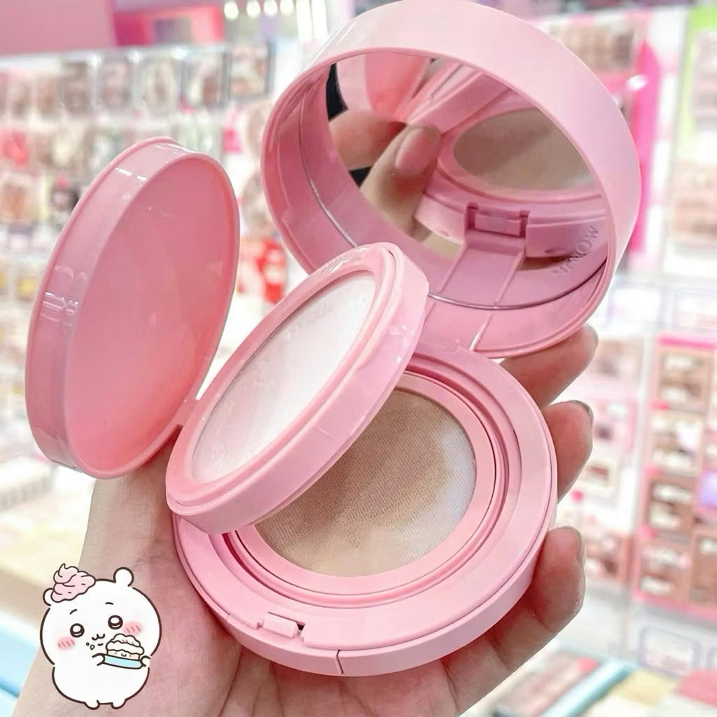 [MENOW] Cushion/ Phấn Nước Menow 2 Tầng Kèm Phấn Phủ Vỏ Hồng, Cushion Powder Cream, 17g