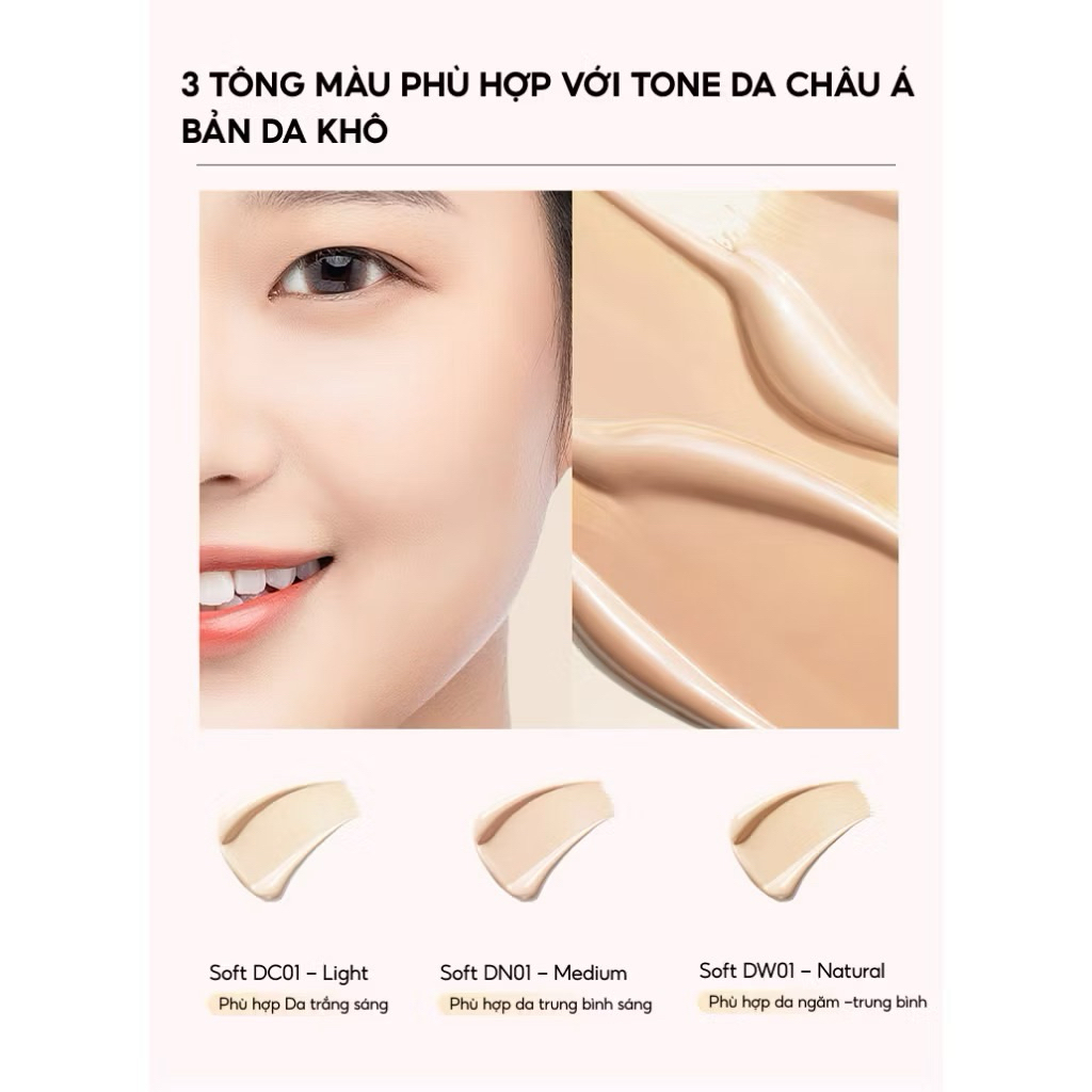 [MENOW] Cushion/ Phấn Nước Menow 2 Tầng Kèm Phấn Phủ Vỏ Hồng, Cushion Powder Cream, 17g