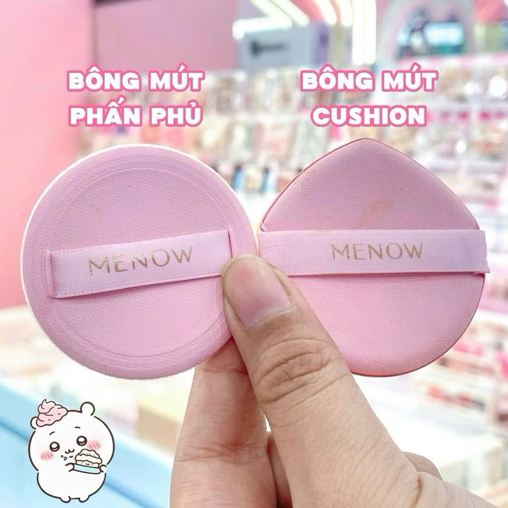[MENOW] Cushion/ Phấn Nước Menow 2 Tầng Kèm Phấn Phủ Vỏ Hồng, Cushion Powder Cream, 17g
