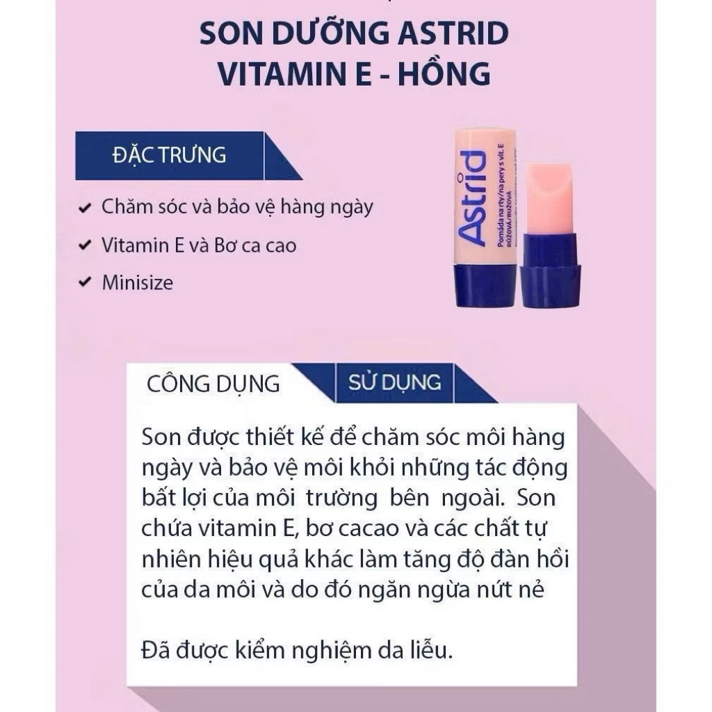 [FREE SHIP] Son Dưỡng Môi Mỡ Hươu Astrid