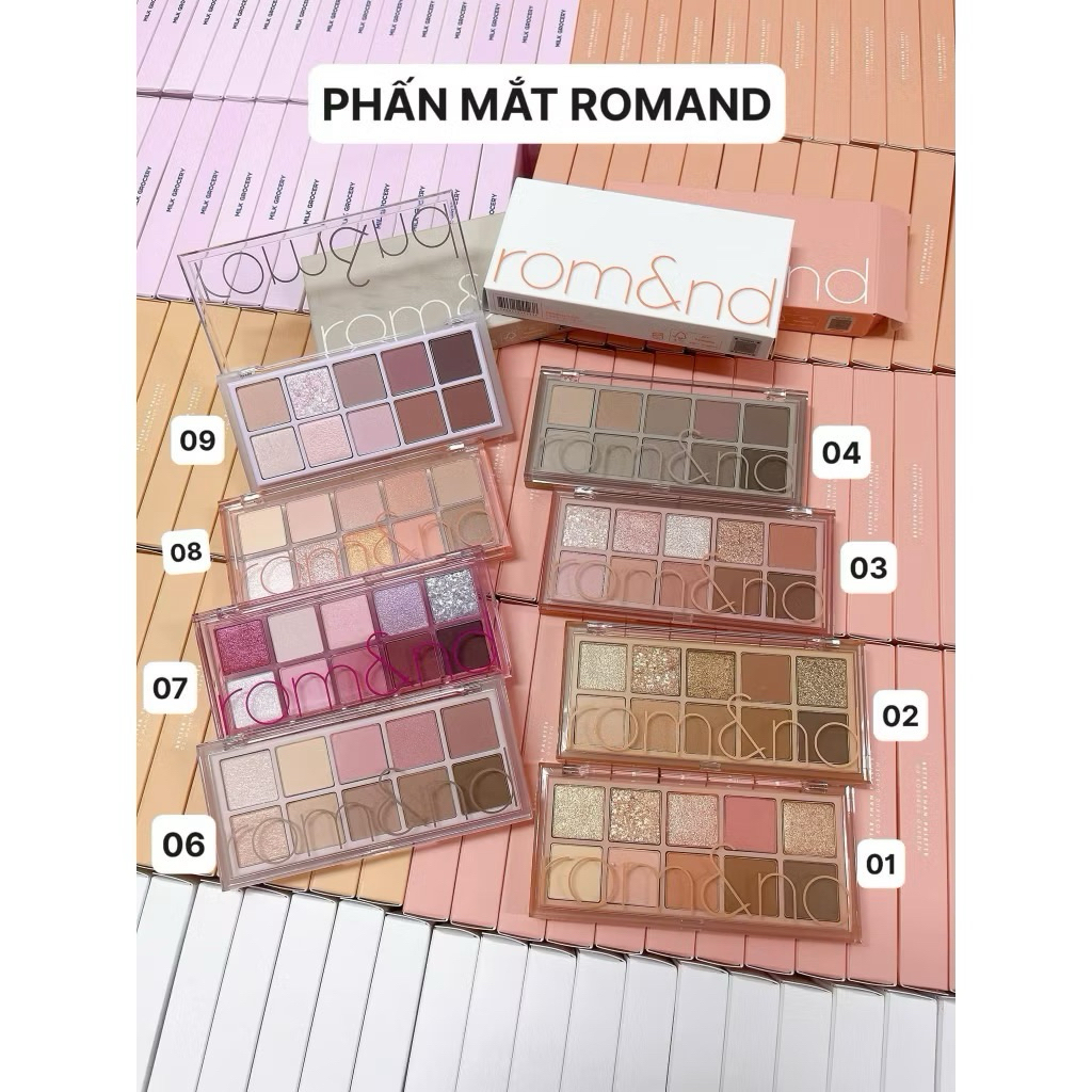 Bảng Phấn Mắt Romand 10 Ô Lấp Lánh Better Than Eye Palette, Bảng Phấn Mắt 10 Màu Romand Better Than Eye Palette