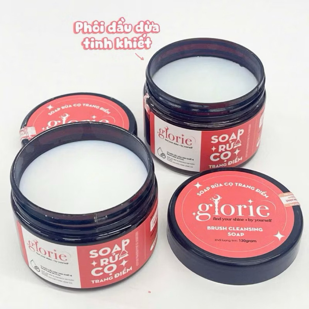 [TẶNG GIỎ] Soap Rửa Cọ Trang Điểm Glorie - Hũ 130gram