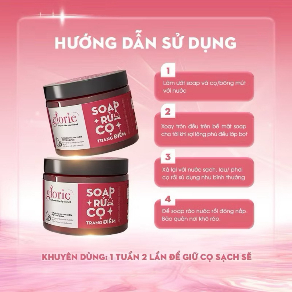 [TẶNG GIỎ] Soap Rửa Cọ Trang Điểm Glorie - Hũ 130gram