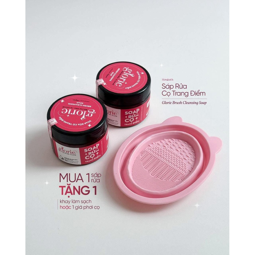 [TẶNG GIỎ] Soap Rửa Cọ Trang Điểm Glorie - Hũ 130gram
