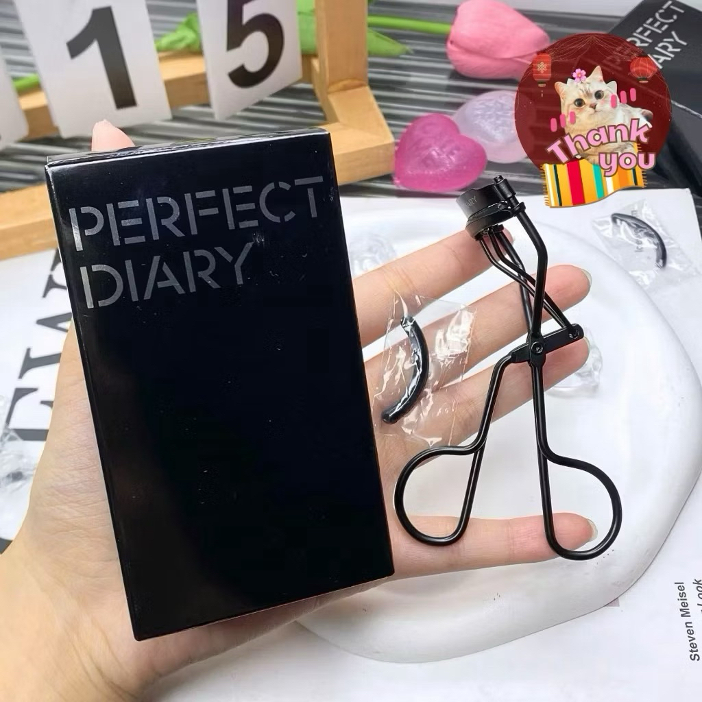 [PERFECT DIARY] Kẹp Mi Perfect Diary Vỏ Đen Thép Không Gỉ, Kèm Đệm Silicon Thay Thế