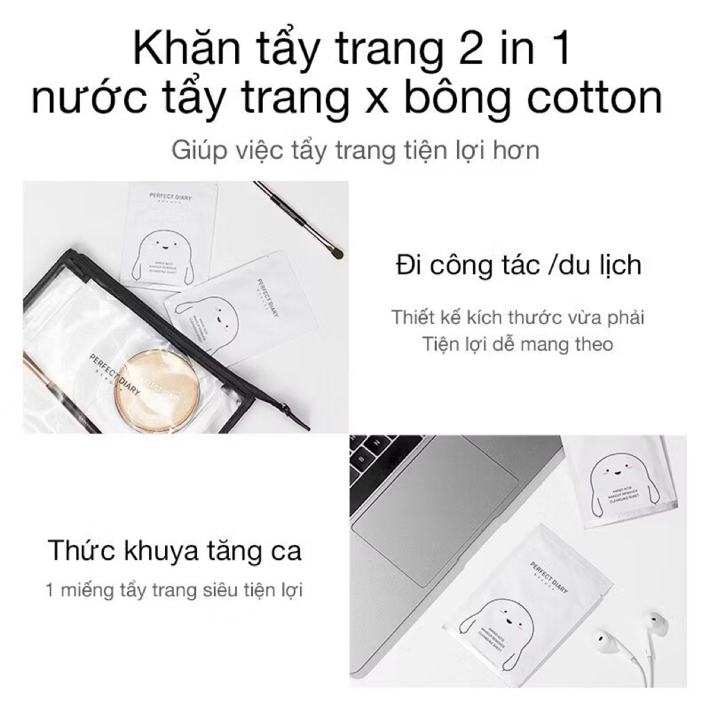 [Perfect Diary] Bông Tẩy Trang Perfect Diary mềm mịn 30 Miếng