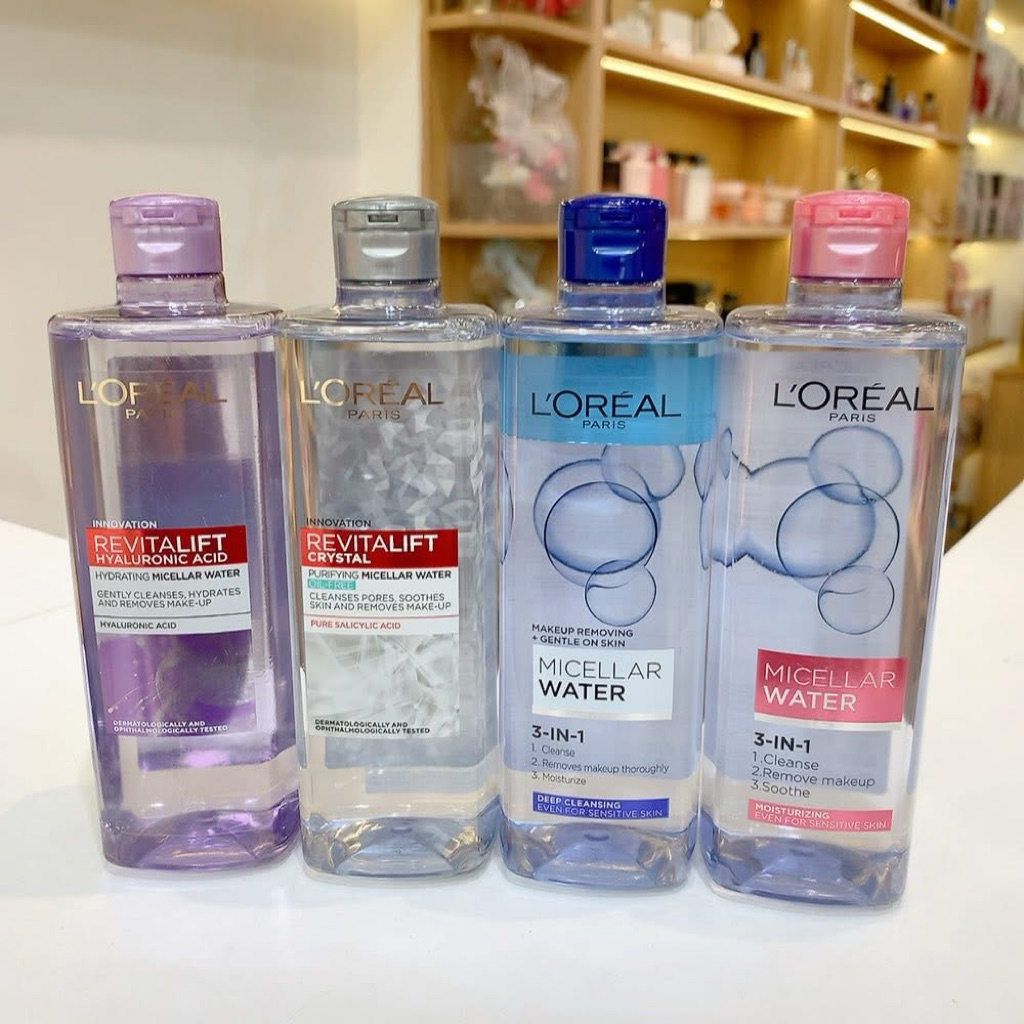Nước Tẩy Trang Làm Sạch Sâu, Cấp Ẩm Cho Da Loreal L'Oreal Paris 3 in 1 Micellar Water Pháp 400ml
