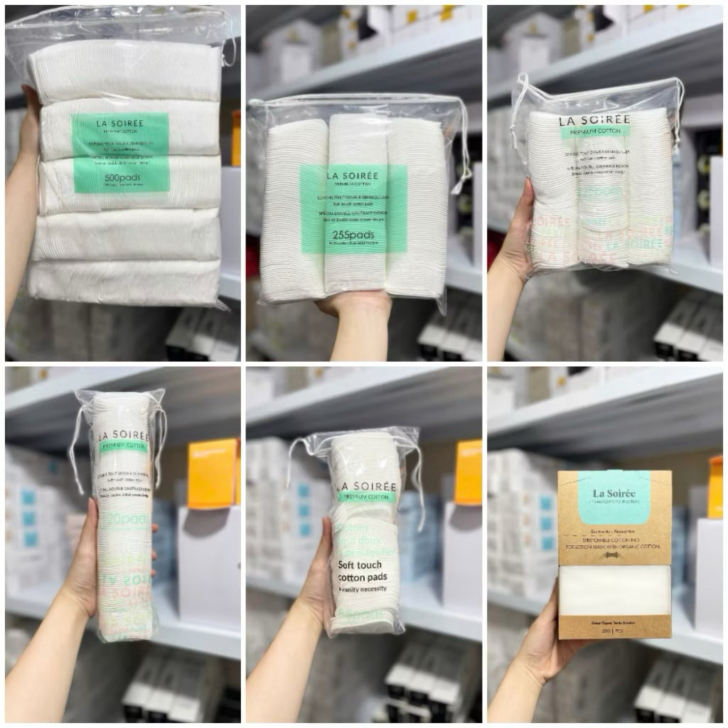 Bông Tẩy Trang La Soirée Premium Cotton Pads  100% Cotton Tự Nhiên Siêu Mềm Mịn Không Xơ Bông