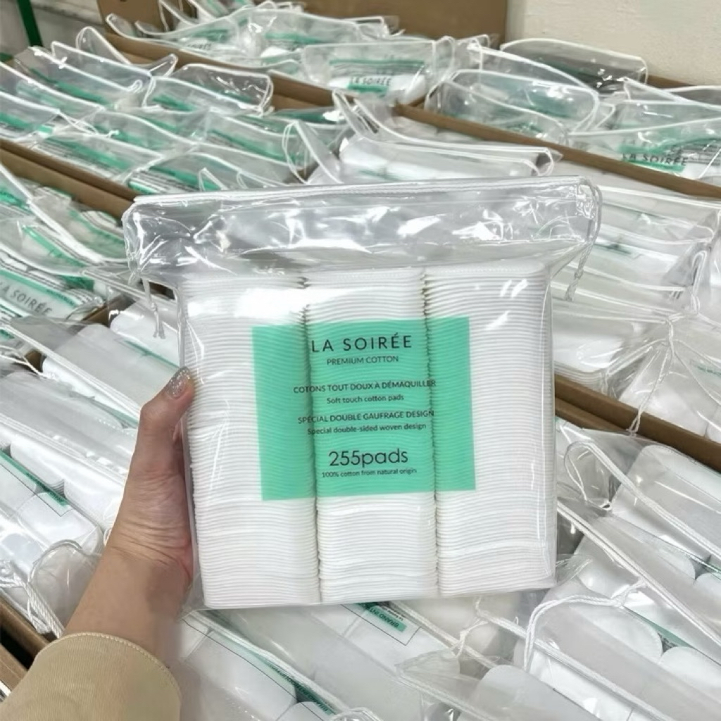 Bông Tẩy Trang La Soirée Premium Cotton Pads  100% Cotton Tự Nhiên Siêu Mềm Mịn Không Xơ Bông