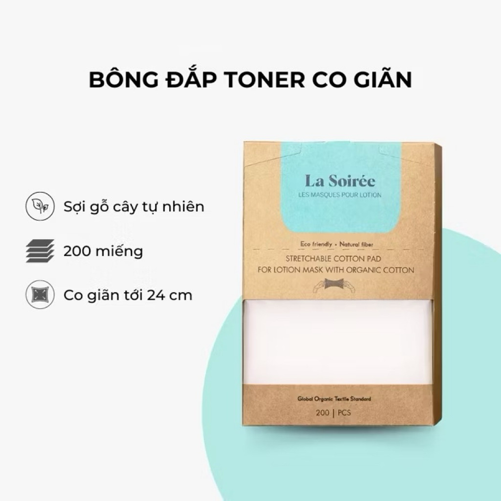 Bông Tẩy Trang La Soirée Premium Cotton Pads  100% Cotton Tự Nhiên Siêu Mềm Mịn Không Xơ Bông