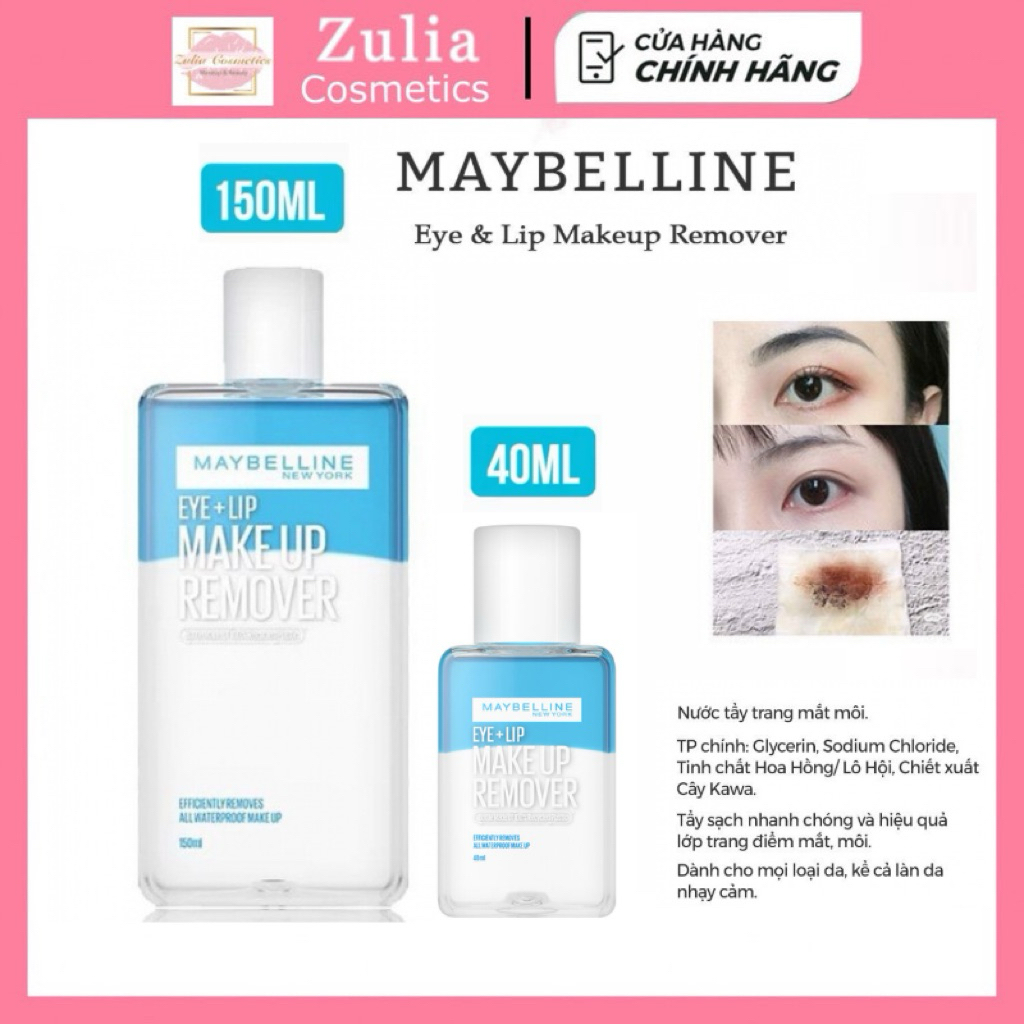 Nước Tẩy Trang Mắt Môi Chuyên Dụng 2 lớp Maybelline New York Eye & Lip Makeup Remover