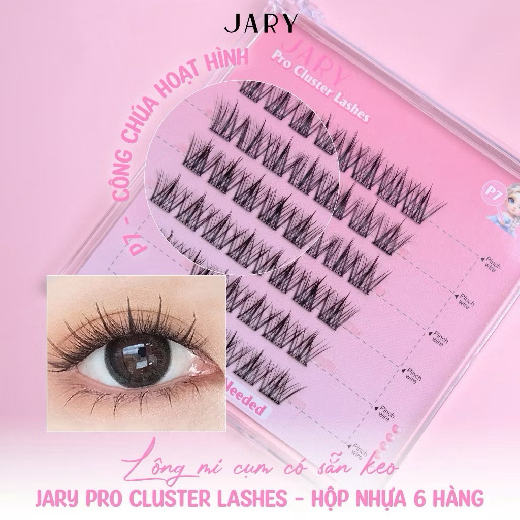 [JARY] Lông mi cụm JARY có Sẵn Keo phong cách vuốt mèo tự nhiên dễ gắn tái sử dụng nhiều lần