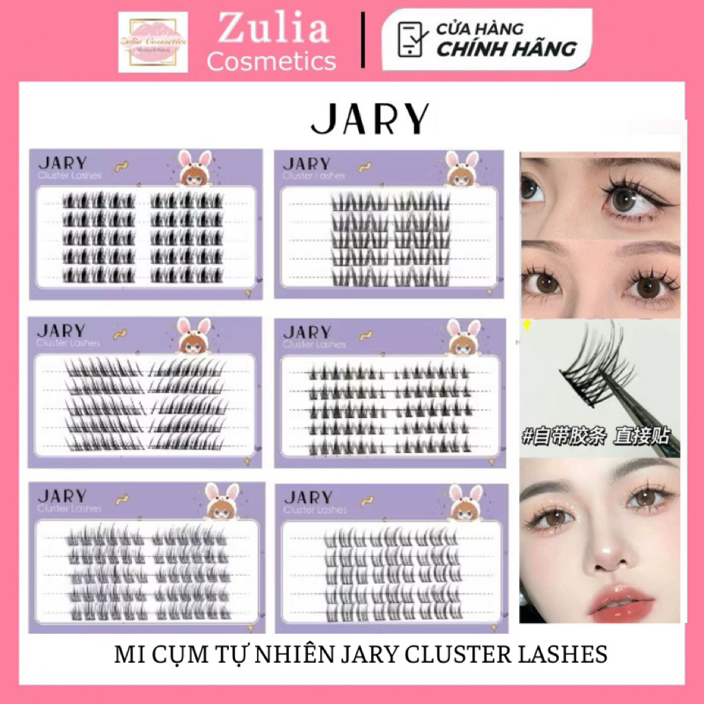 [JARY] Lông Mi Giả Trùm Jary 5 Hàng, Mi Giả Tách Sợi Trang Điểm Tự Nhiên Anime dùng nhiều lần