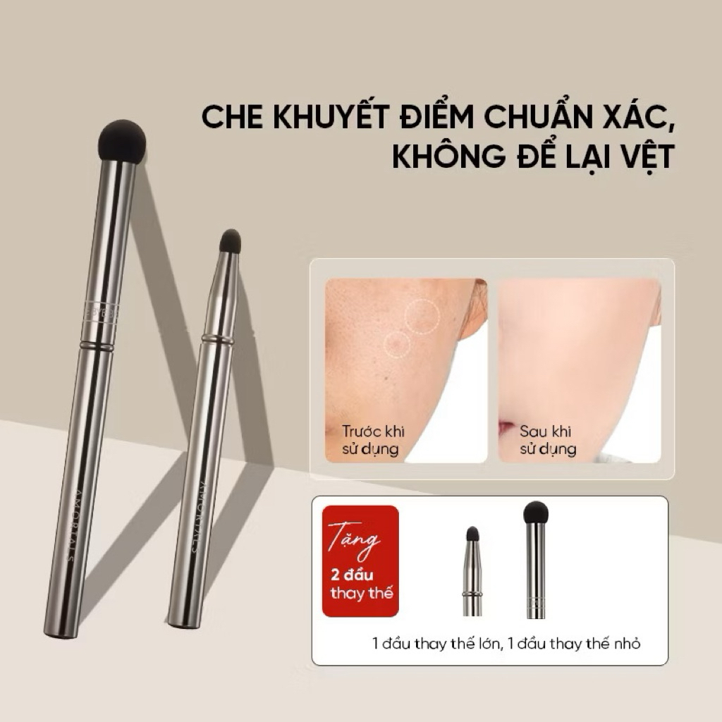 [AMORTALS] Bộ Cọ Mút Che Khuyết Điểm Amortals, 4 Đầu Chuyên Dụng, Che Phủ Tố, Không Bám Kem, Dễ Dùng Cho Người Mới
