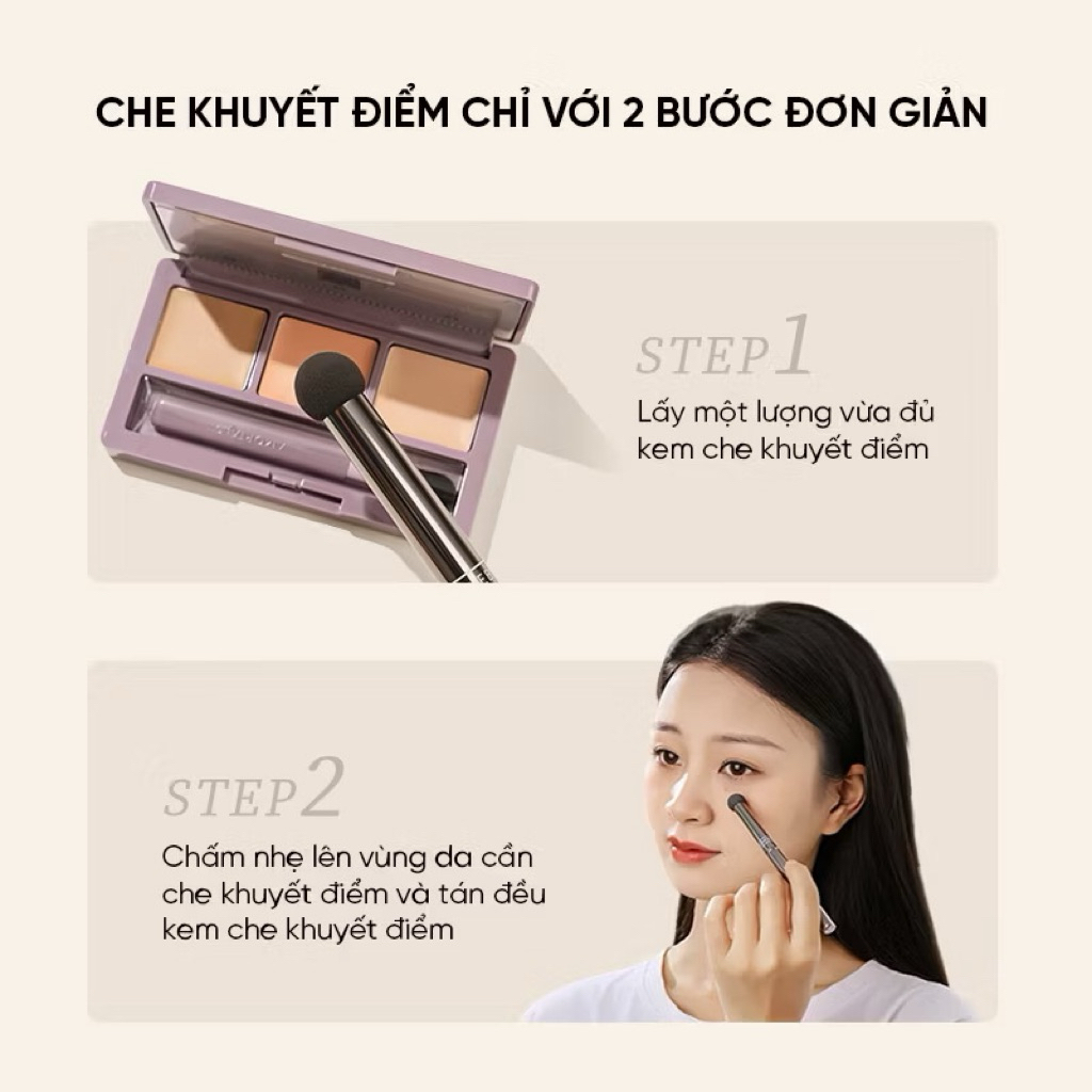 [AMORTALS] Bộ Cọ Mút Che Khuyết Điểm Amortals, 4 Đầu Chuyên Dụng, Che Phủ Tố, Không Bám Kem, Dễ Dùng Cho Người Mới