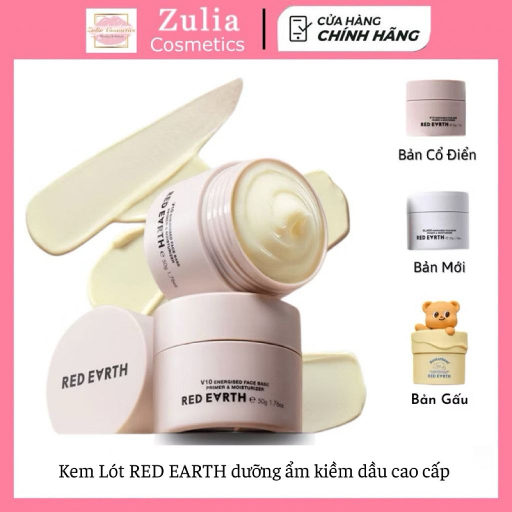 Kem Lót RED EARTH dưỡng ẩm kiềm dầu cao cấp làm mềm da che lỗ chân lông V10 Red Earth chính hãng