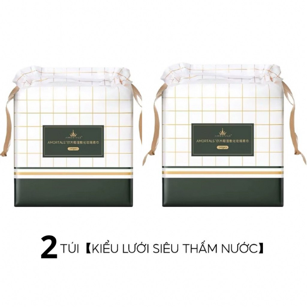 [AMORTALS] Bông Tẩy Trang Amortals Dày Mịn Đàn Hồi Tốt An Toàn Cao Cấp Túi 240 Miếng