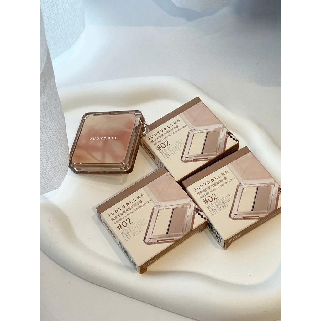 [JUDYDOLL] (Minisize) Bảng Phấn Tạo Khối JUDYDOLL Kèm Bắt Sáng 2 Ô Phiên Bản Mini, 2g (Nhập Khẩu Chính Hãng)