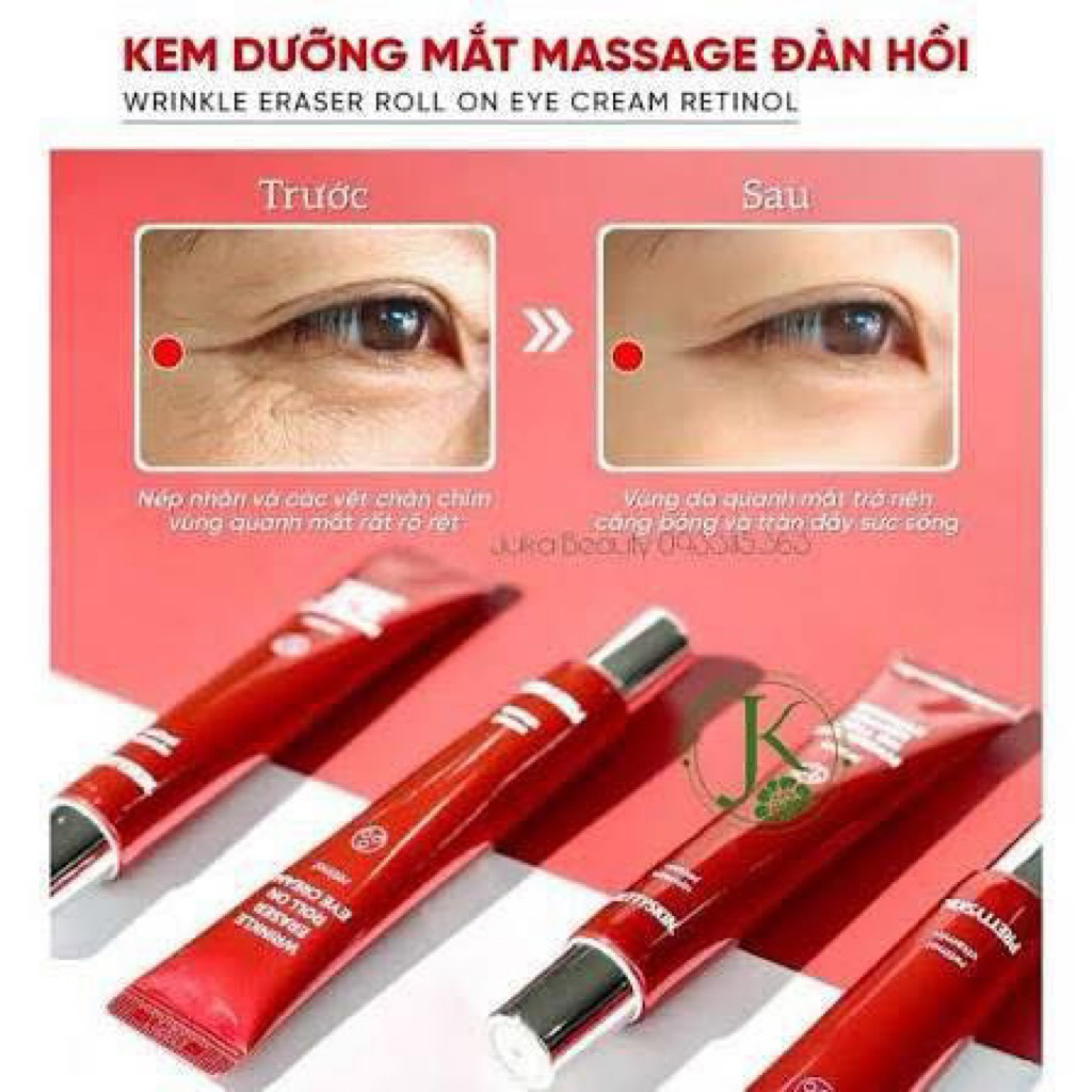 (TẶNG SRM) Kem dưỡng mắt Pretty Skin xóa nhăn, giảm thâm Retinol Wrinkle Eraser Roll On Eye Cream 30ml