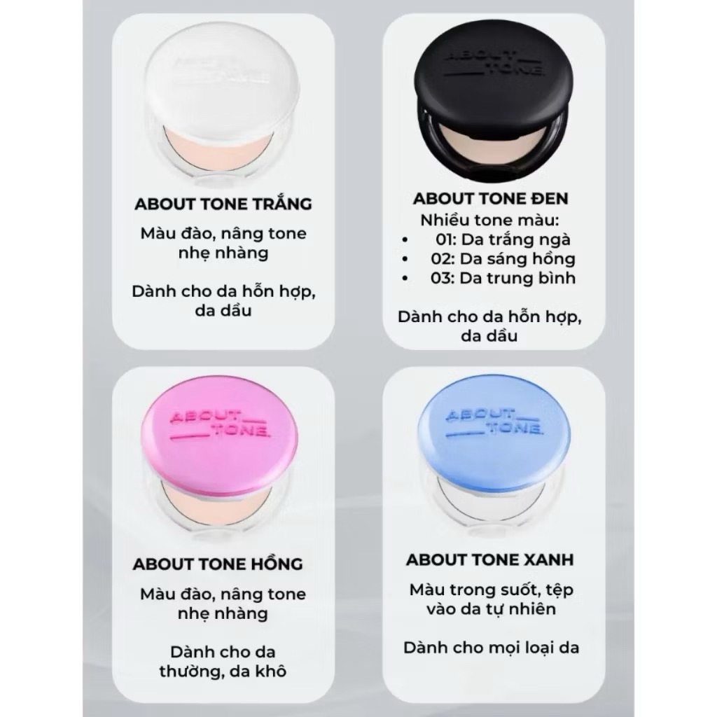 [ABOUT TONE] Phấn Phủ About Tone Dạng Nén Dòng Blur Powder Pact, Sebum Cut 9g (Nhập Khẩu Công Ty)