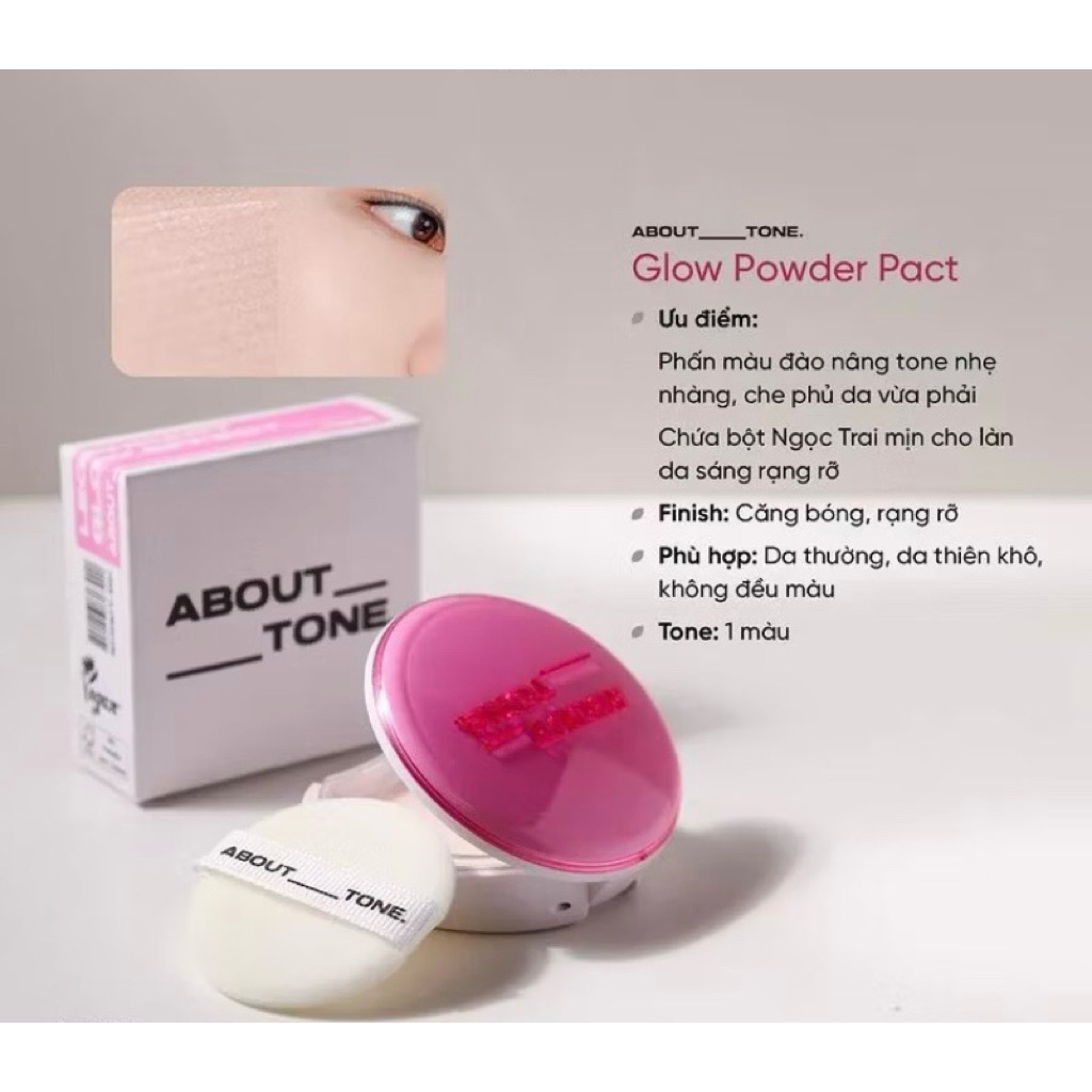 [ABOUT TONE] Phấn Phủ About Tone Dạng Nén Dòng Blur Powder Pact, Sebum Cut 9g (Nhập Khẩu Công Ty)