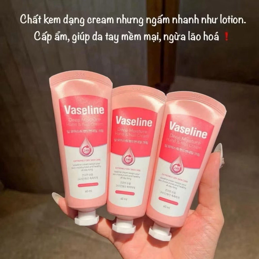 Kem dưỡng da tay chân và móng Vaseline Deep Moisture Hand & Nail Cream 60ml (tuýp)