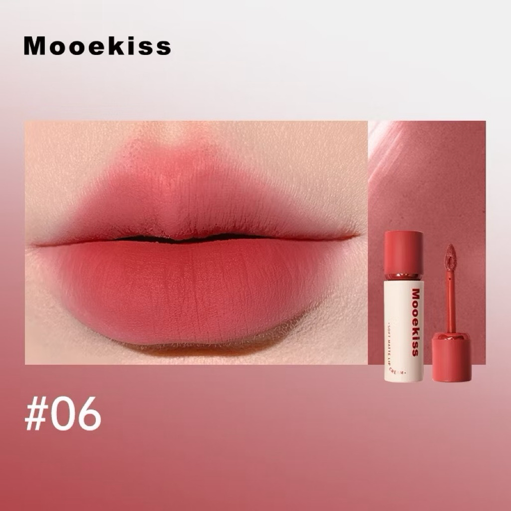 [MOOEKISS] Son Kem Bùn Mooekiss Nhung Mờ Vỏ Hồng Đen Velvet Lip Mud Mịn Môi 3g