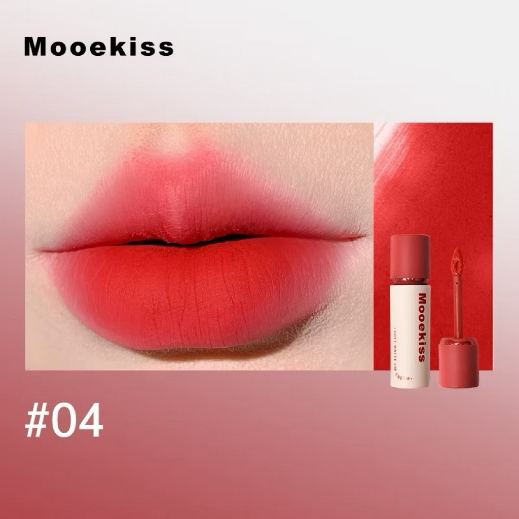 [MOOEKISS] Son Kem Bùn Mooekiss Nhung Mờ Vỏ Hồng Đen Velvet Lip Mud Mịn Môi 3g