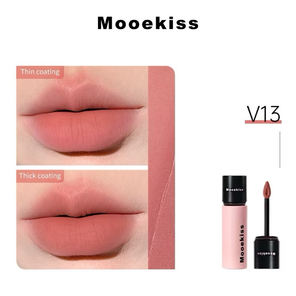 [MOOEKISS] Son Kem Bùn Mooekiss Nhung Mờ Vỏ Hồng Đen Velvet Lip Mud Mịn Môi 3g