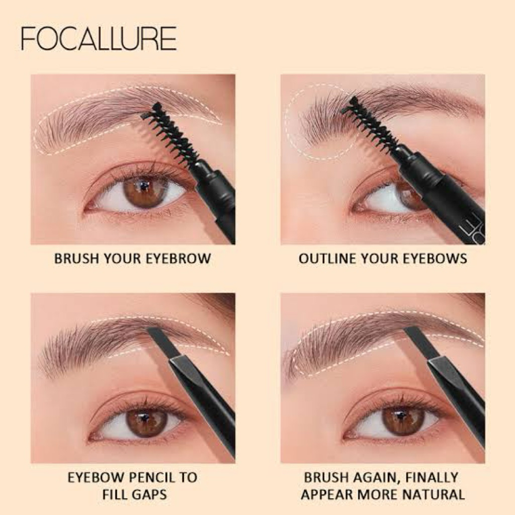 [FOCALLURE] Chì Kẻ Chân Mày FOCALLURE 2 đầu vỏ đen, Auto Brows Pen (FA18)