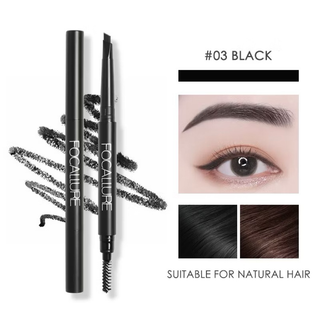 [FOCALLURE] Chì Kẻ Chân Mày FOCALLURE 2 đầu vỏ đen, Auto Brows Pen (FA18)