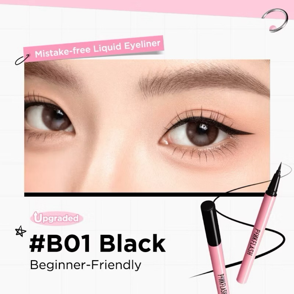 [PINK FLASH] Bút kẻ mắt dạ PINKFLASH chống thấm nước lâu phai lên màu chuẩn 0.8g (PF-E01)