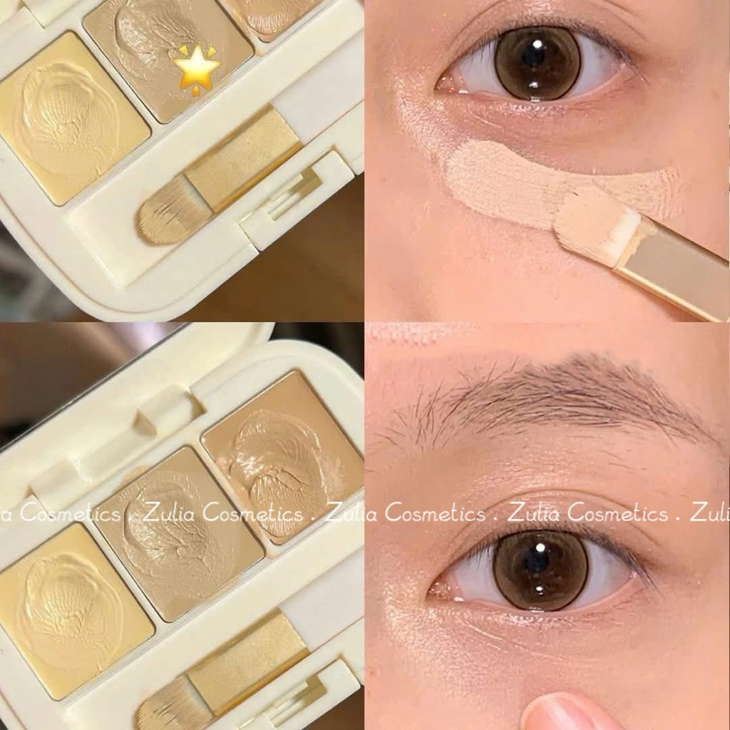 Bảng Che Khuyết Điểm Judydoll 3 Màu Triệt Sắc Che Thâm Mụn Kèm Cọ 2.7g (Nhập Khẩu Chính Hãng)