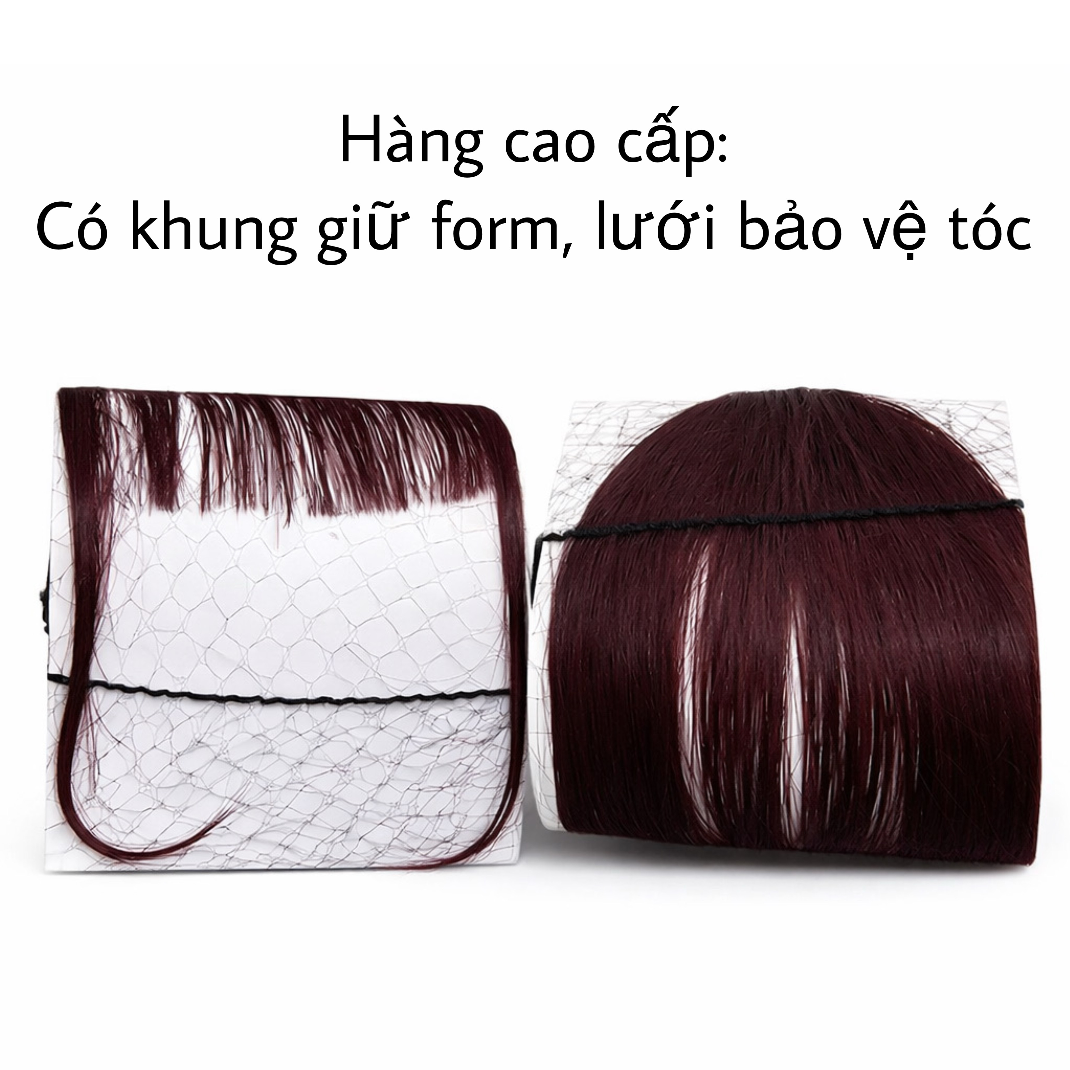 Tóc Giả Mái Thưa Không Mai Cao Cấp – Mái Tự Nhiên, Tơ Mềm Như Thật, Dễ Tạo Kiểu Kẹp Đỉnh Đầu