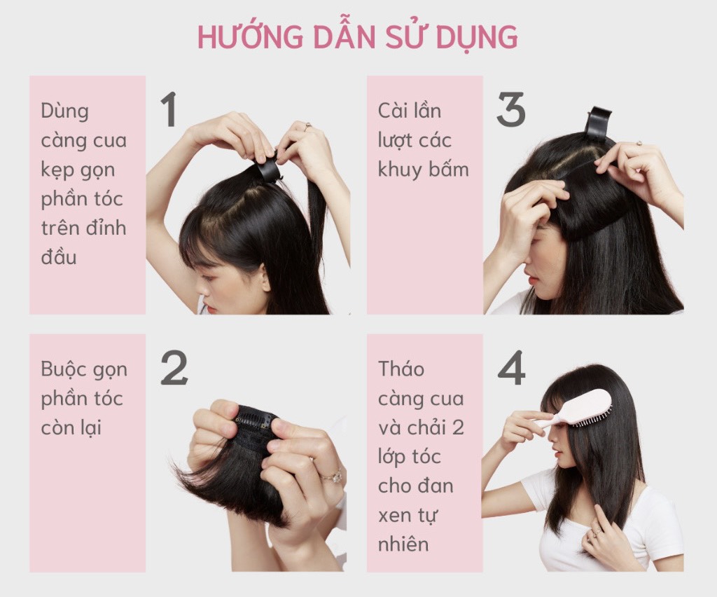 [SỈ TÓC GIẢ] Tóc Giả Phím Phồng Mini 10cm – Kẹp Phồng Tạo Độ Dày Tự Nhiên, Giấu Mỏng Tóc Hiệu Quả