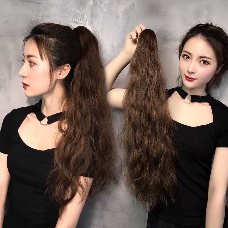 [SỈ TÓC GIẢ] Tóc Giả Ngoạm Sóng Xù Dài 55-60Cm Trẻ Trung – Kẹp Ngoạm Nhanh Gọn, Tóc Tơ Cao Cấp Như Thật Dễ Sử Dụng