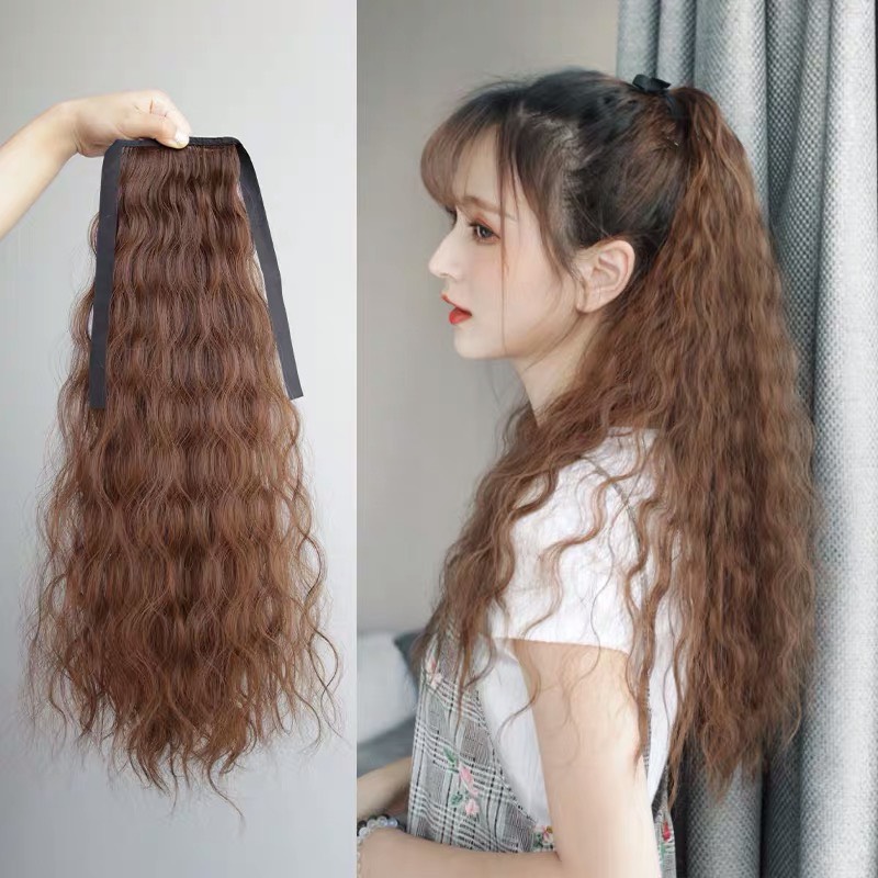 [SỈ TÓC GIẢ] Tóc Giả Cột Sóng Xù Năng Động – Tóc Buộc Đuôi Ngựa Xù Dài Trẻ Trung Mịn Như Tóc Thật, Dễ Sử Dụng