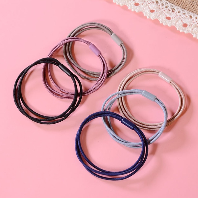 Set 10 Dây Chun Cột Tóc Màu Đen Co Giãn Tốt – Chun Buộc Tóc Bản To Siêu Bền Không Đau Tóc