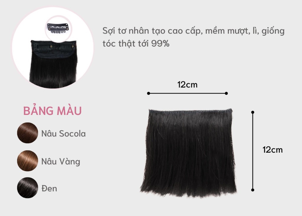 [SỈ TÓC GIẢ] Tóc Giả Phím Phồng Mini 10cm – Kẹp Phồng Tạo Độ Dày Tự Nhiên, Giấu Mỏng Tóc Hiệu Quả