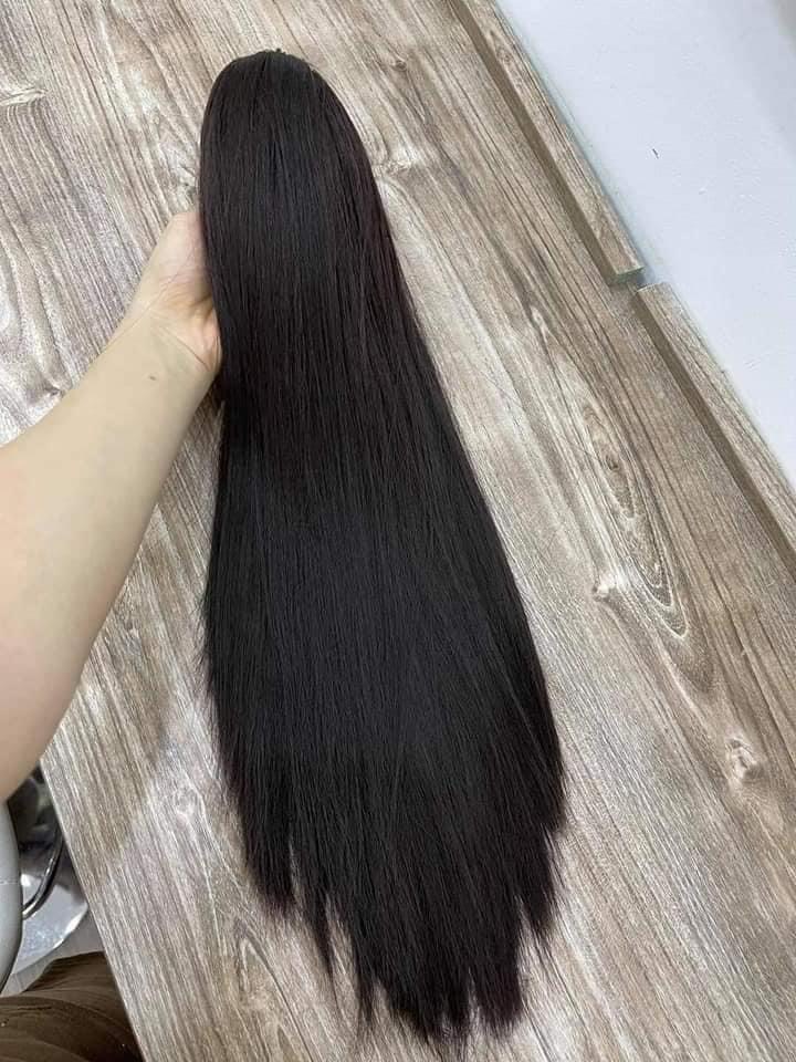 [SỈ TÓC GIẢ] Tóc Giả Ngoạm Thẳng Dài 55-60Cm Thanh Lịch – Kẹp Ngoạm Nhanh Gọn, Tóc Tơ Cao Cấp Như Thật Dễ Sử Dụng